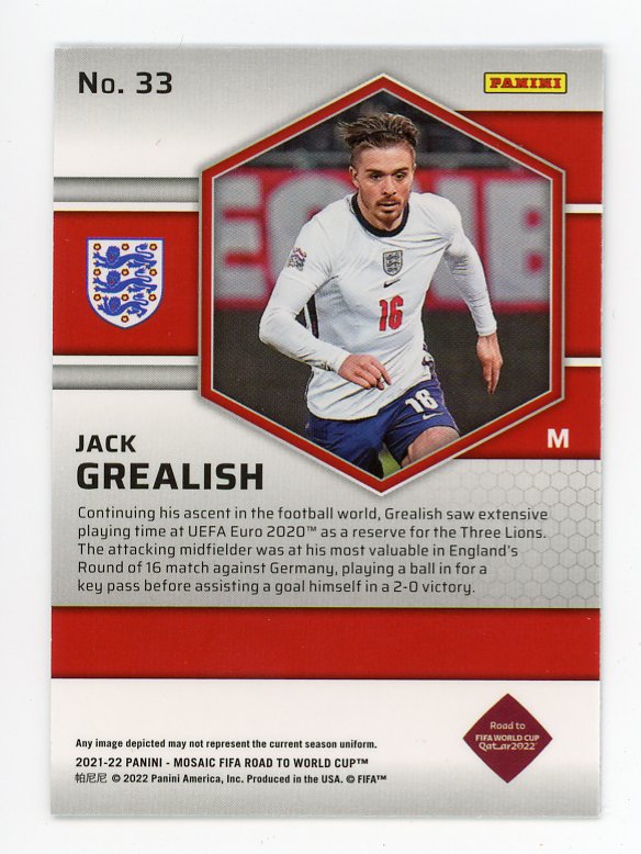 2021-2022 Jack Grealish Road To Fifa Cup Mosaic England # 33