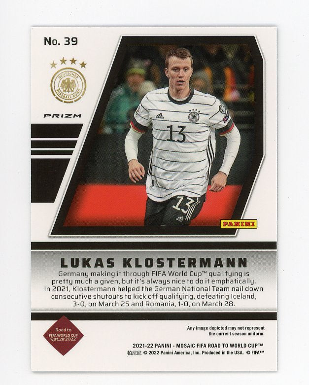2021-2022 Lukas Klostermann Will To Win Prizm Mosaic Germany # 39