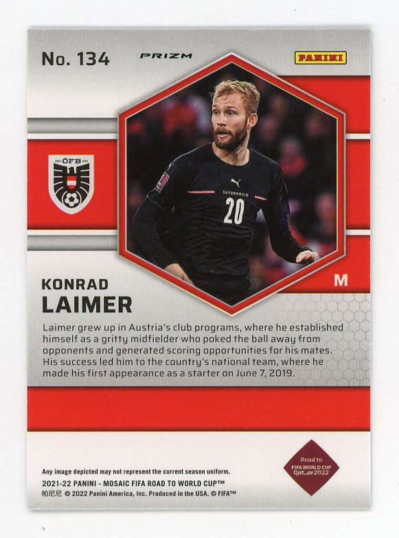 2021-2022 Konrad Laimer Road To Fifa Cup Prizm Mosaic Austria # 134