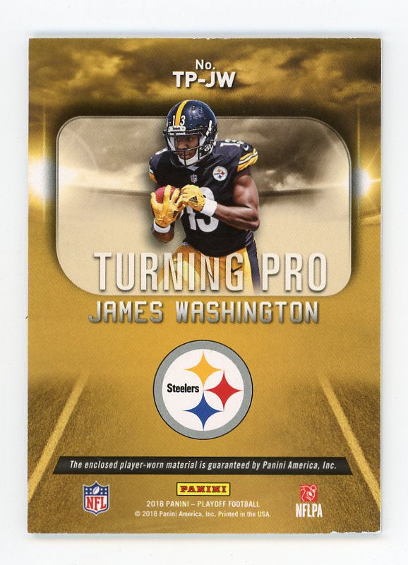2018 James Washington Turning Pro Playoff Pittsburgh Steelers # TP-JW