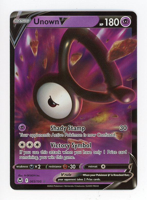 Unown V 065/195 Pokemon 2023 Full Art Silver Tempest