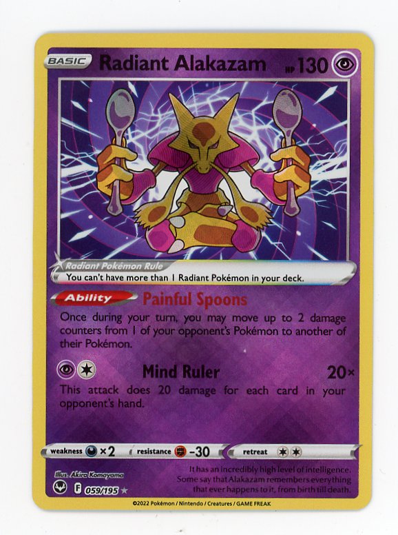 Radiant Alakazam 059/195 Pokemon Holo 2022 Silver Tempest