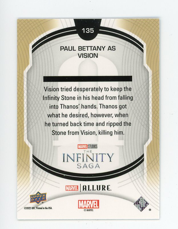 2022 Paul Bettany As Vision Avengers High Series Allure # 135
