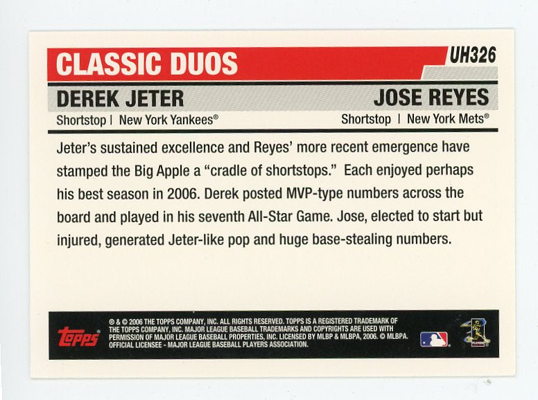 2006 Derek Jeter Classic Duos Topps New York Yankees #  UH326