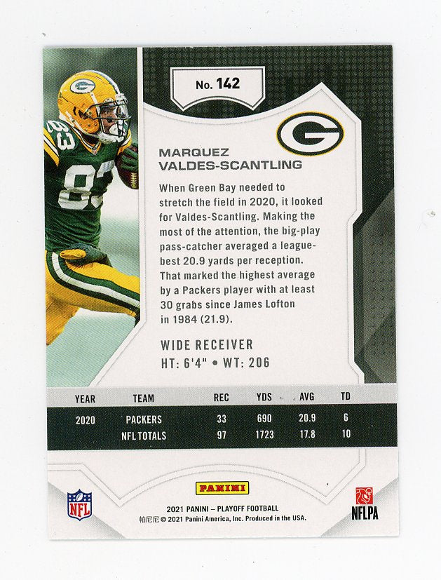 2021 Marquez Valdes-Scantling Goal Line Playoff Green Bay Packers # 142