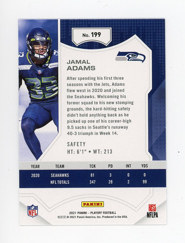 2021 Jamal Adams Goal Line Playoff Seattle Seahawks # 199