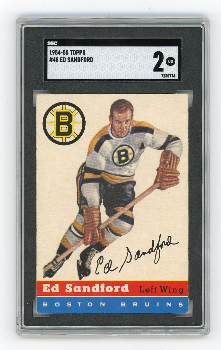 1954-1955 Ed Sandford Topps Boston Bruins # 48