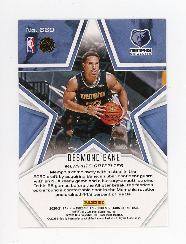 2020-2021 Desmond Bane Rookies & Stars Panini Memphis Grizzlies # 669