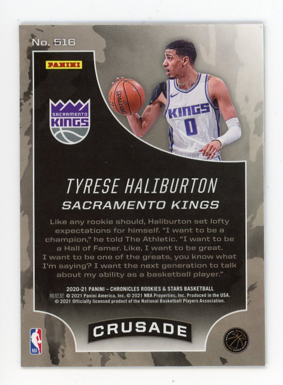 2020-2021 Tyrese Haliburton Rookie Crusade Panini Sacramento Kings # 516