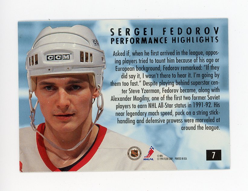 1994-1995 Sergei Fedorov Highlights Ultra Detroit Red Wings # 7