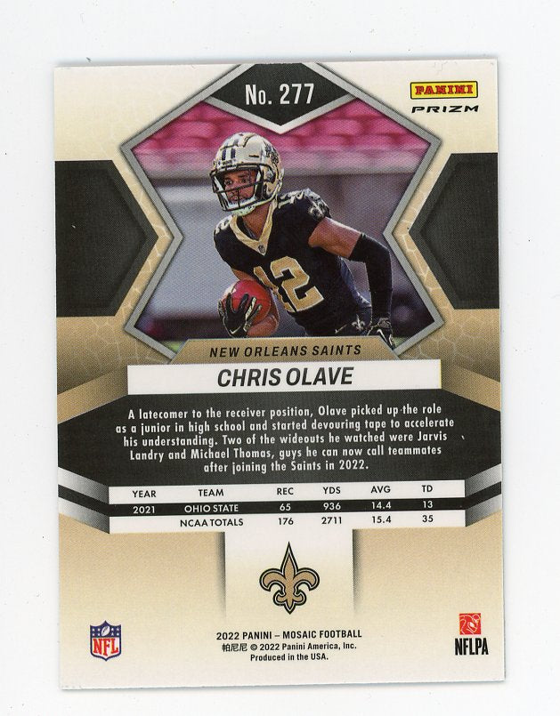 2022 Chris Olave Rookie Refractor Mosaic New Orleans Saints # 277