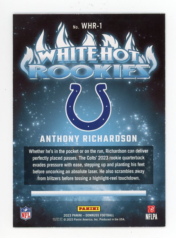 2023 Anthony Richardson White Hot Rookies Donruss Indianapolis Colts # WHR-1