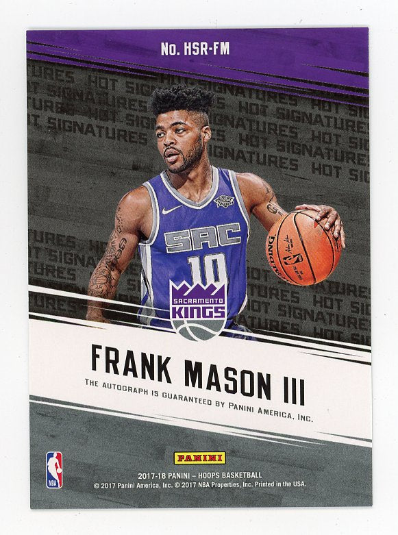 2017-2018 Frank Mason III Hot Rookies Signatures Panini Sacramento Kings # HSR-FM