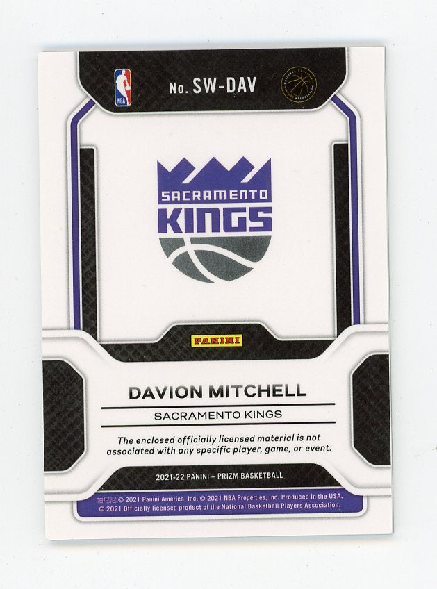 2021-2022 Davion Mitchell Rookie Sensational Panini Sacramento Kings # SW-DAV
