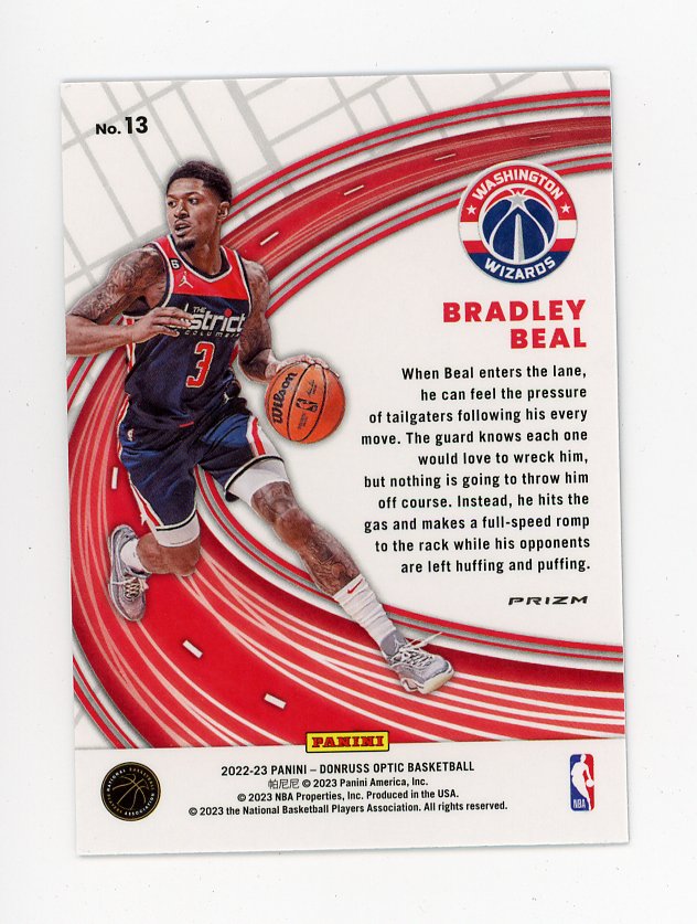 2022-2023 Bradley Beal Express Lane Donruss Optic Washington Wizards # 13