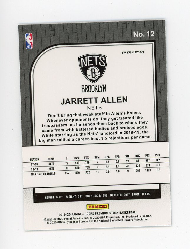 2019-2020 Jarrett Allen Silver Flash Premium Stock Brooklyn Nets # 12