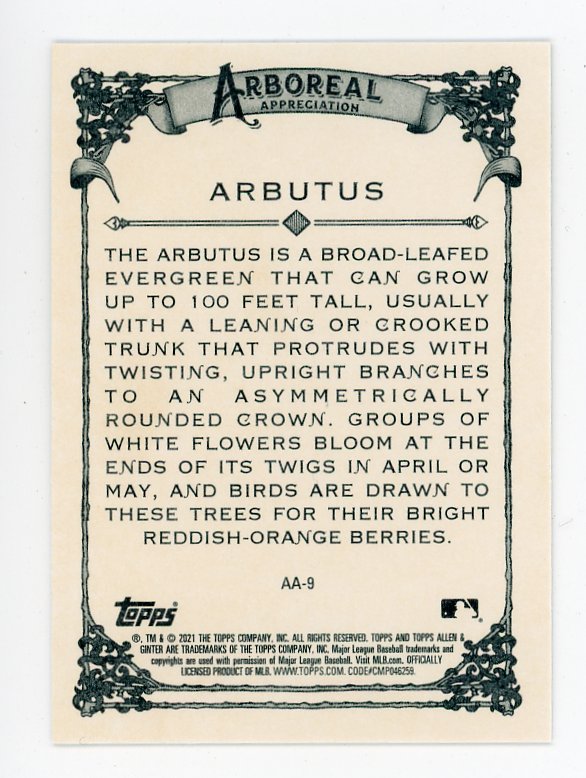 2021 Arbutus Arboreal Appreciation Allen & Ginter # AA-9