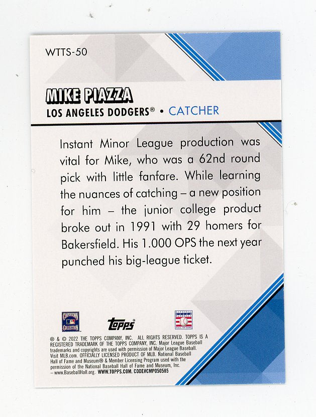 2022 Mike Piazza Welcome To The Show Topps Los Angeles Dodgers # WTTS-50