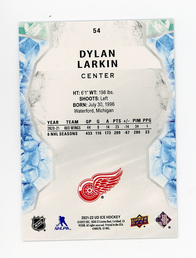 2021-2022 Dylan Larkin Green Ice Detroit Red Wings # 54