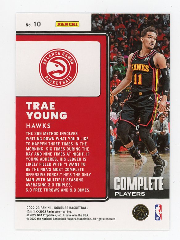 2022-2023 Trae Young Complete Players Donruss Atlanta Hawks # 10