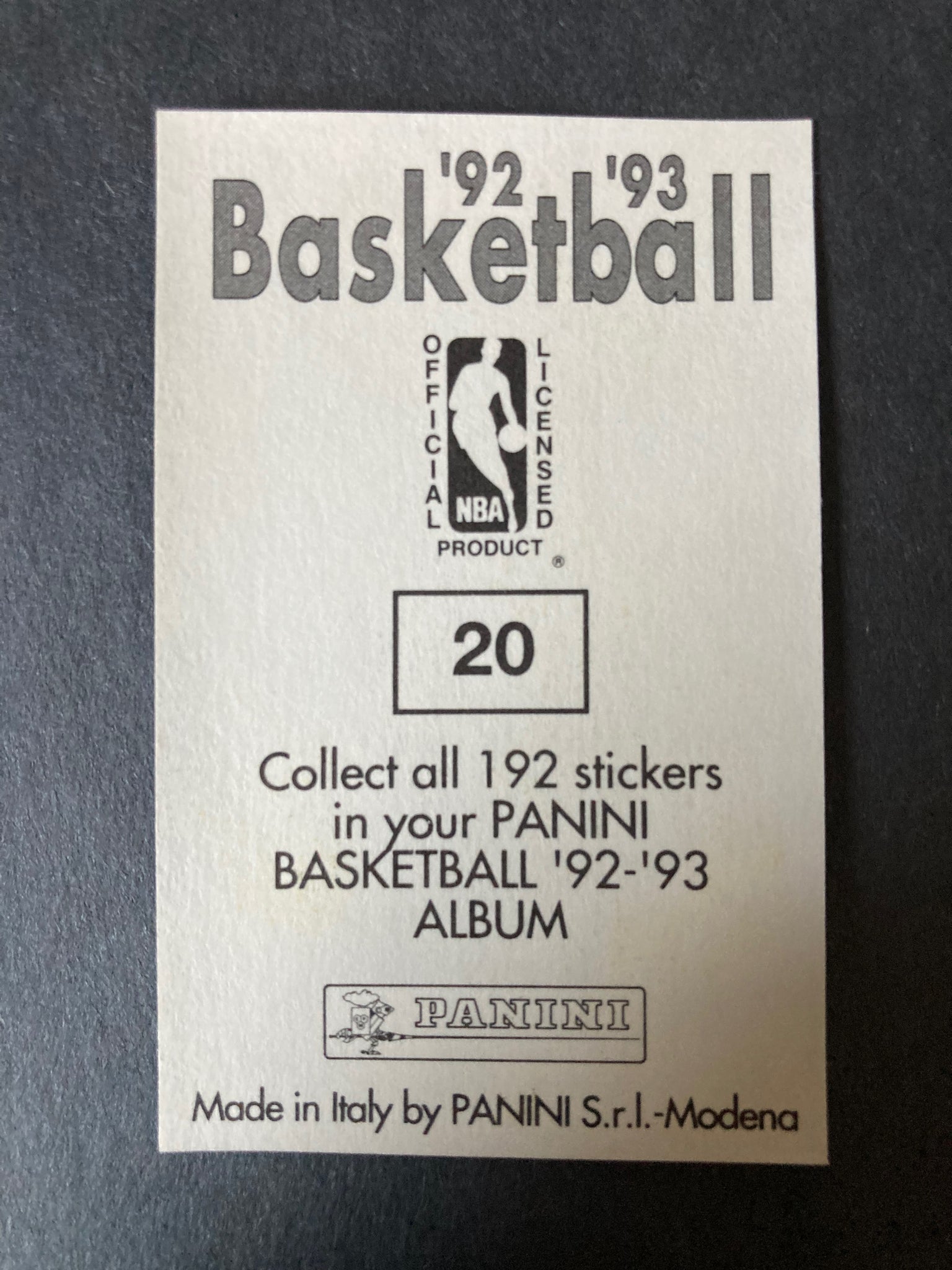 Micheal Jordan #20 Panini Sticker 1992/93 Chicago Bulls Hologram