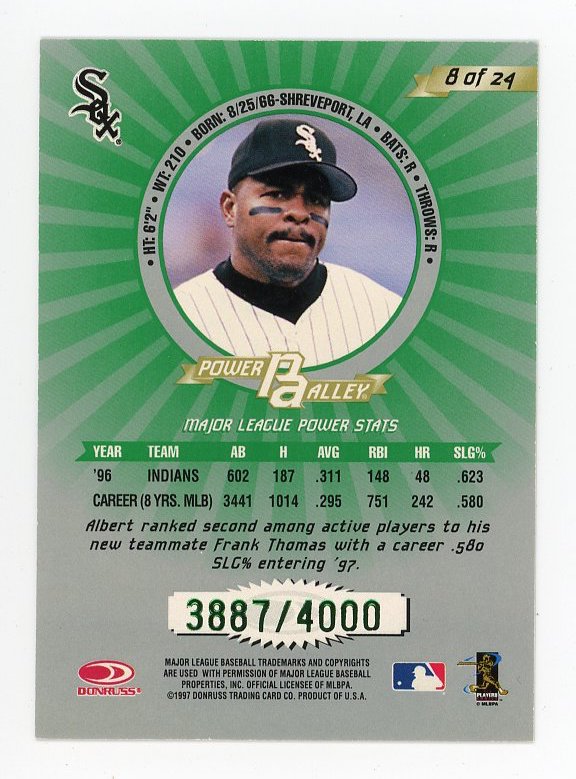 1997 Albert Belle Power Alley #d /4000 Donruss Chicago White Sox