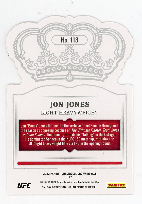 2022 Jon Jones Bronze Crown Royal Panini # 118