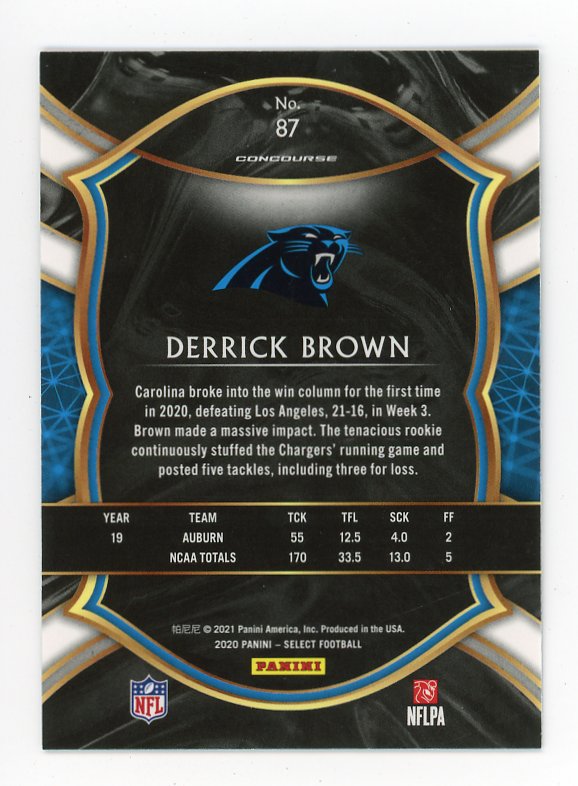 2020 Derrick Brown Rookie Concourse Select Panini Carolina Panthers # 87