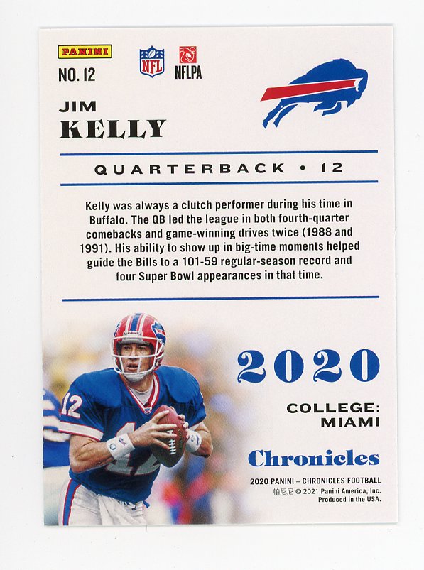 2020 Jim Kelly Pink Panini Buffalo Bills # 12