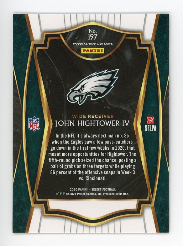 2020 John Hightower IV Rookie Select Panini Philadelphia Eagles # 197