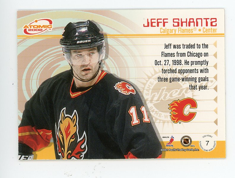 2002 Jeff Shantz Authentic Game Worn Jersey Atomic Calgary Flames # 7