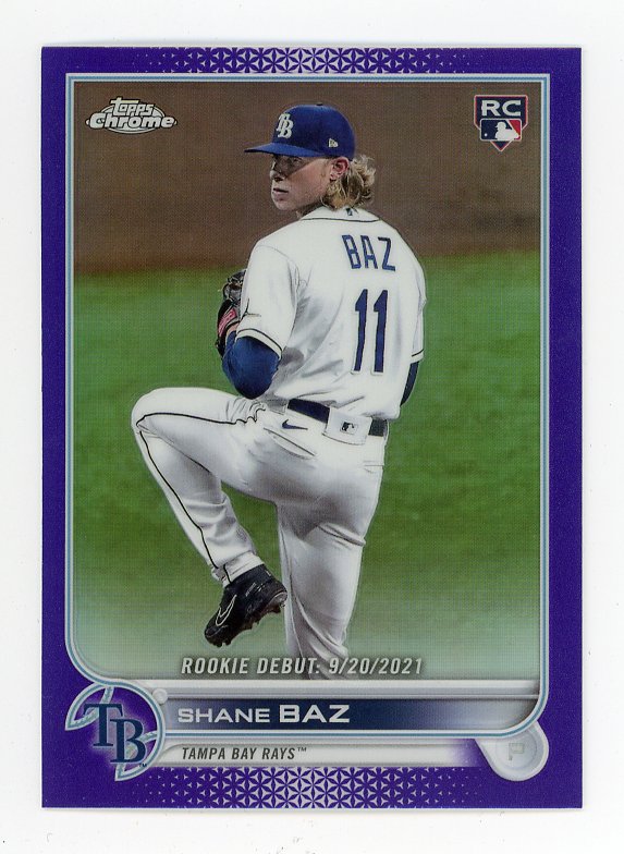Shane Baz 2022 Topps Chrome Baseball # 201 RC Tampa Bay Rays Base