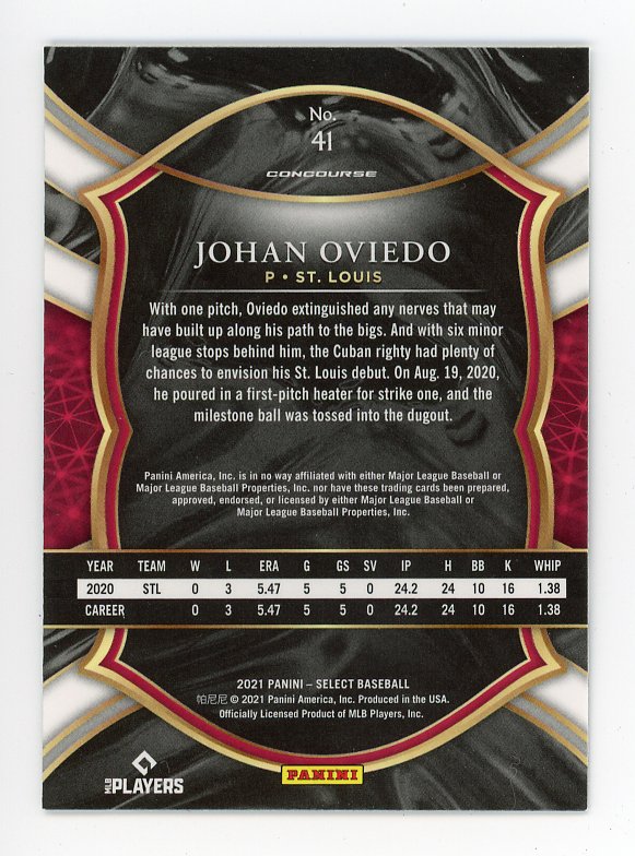 2021 Johan Oviedo Rookie Concourse Select St.Louis Cardinals # 41