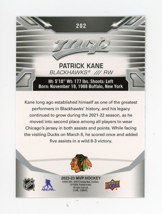 2022 Patrick Kane Silver Script MVP Chicago Blackhawks # 202