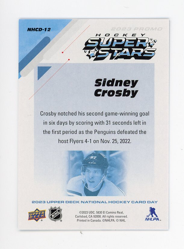2023 Sidney Crosby Super Stars National Hockey Card Day Pittsburgh Penguins # NHCD-12