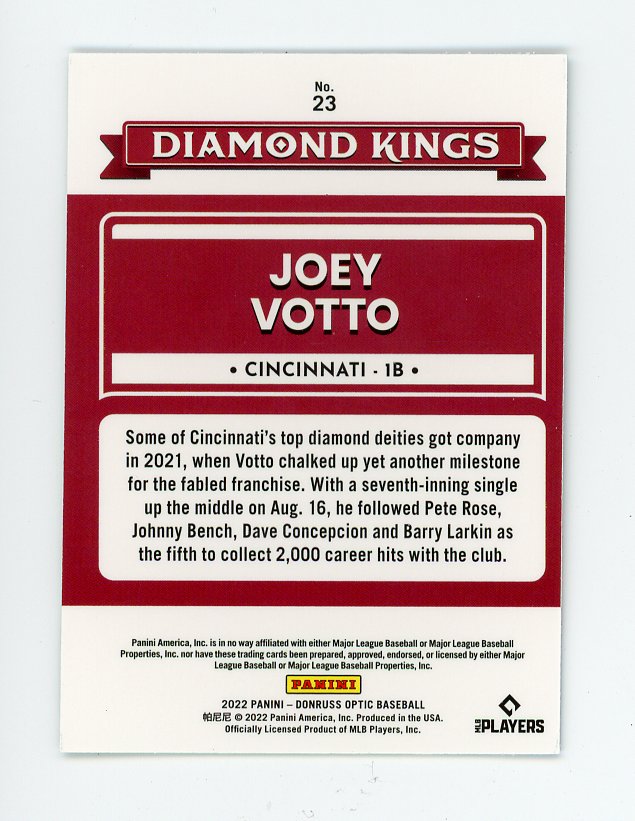 2022 Joey Votto Diamond Kings Donruss Optic Cincinnati Reds # 23