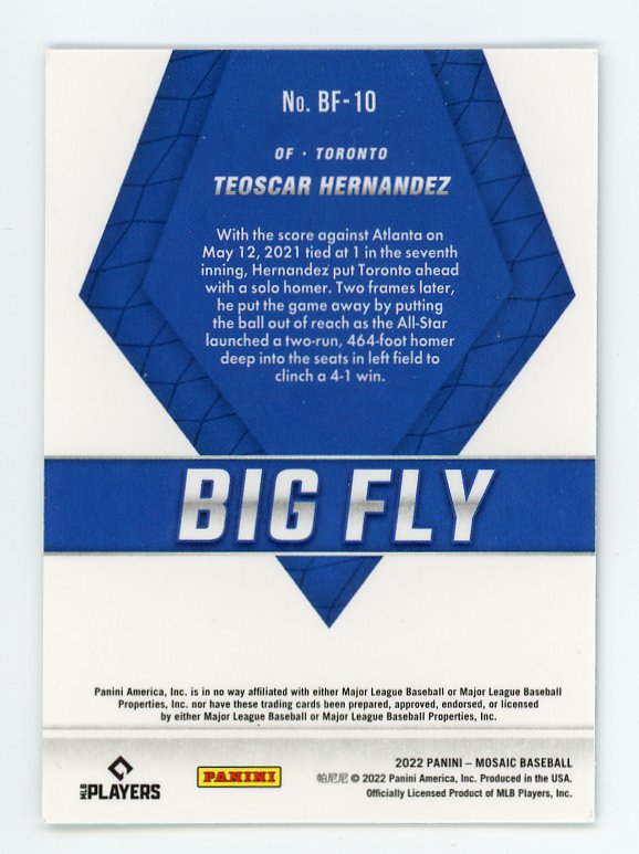 2022 Teoscar Hernandez Big Fly Mosaic Toronto Blue Jays # BF-10