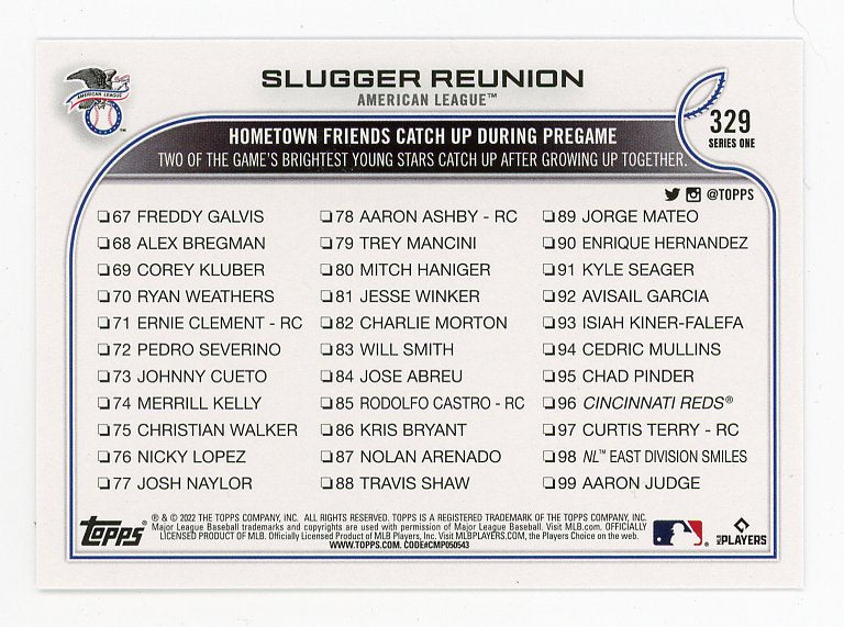 2022 Slugger Reunion Topps Toronto Blue Jays # 329
