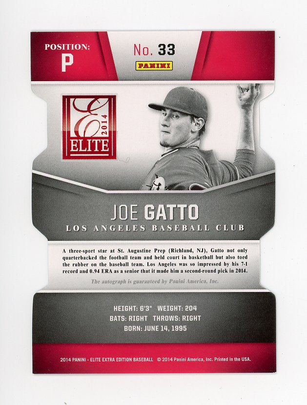 2014 Joe Gatto Prospect Auto #D /100 Elite Extra Edition Los Angeles Angels # 33