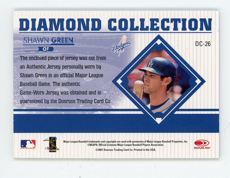 2001 Shawn Green Diamond Collection Donruss Los Angeles Dodgers # DC-26