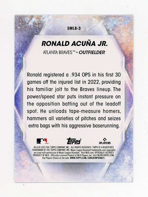 2023 Ronald Acuna JR Rookie Stars Of MLB Topps Atlanta Braves # SMLB-3