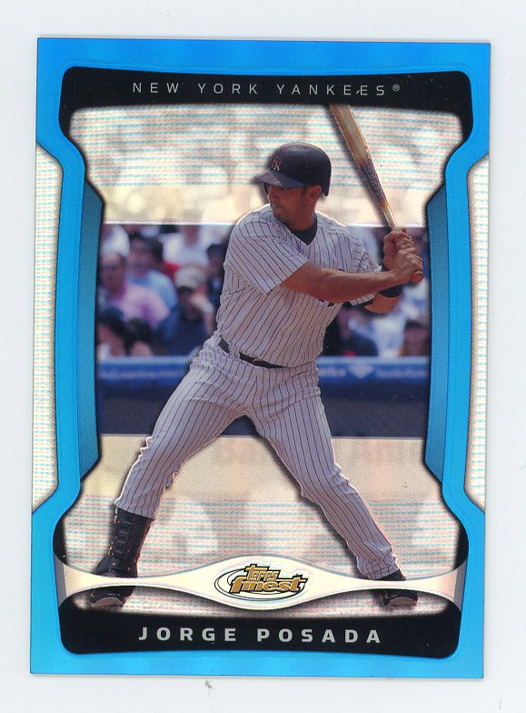 2009 Jorge Posada Blue Refractor #D /399 Topps Finest New York Yankees # 20