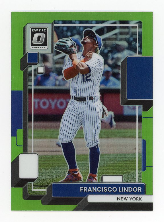 2022 Francisco Lindor Lime Green Refractor Donruss Optic New York Mets # 188