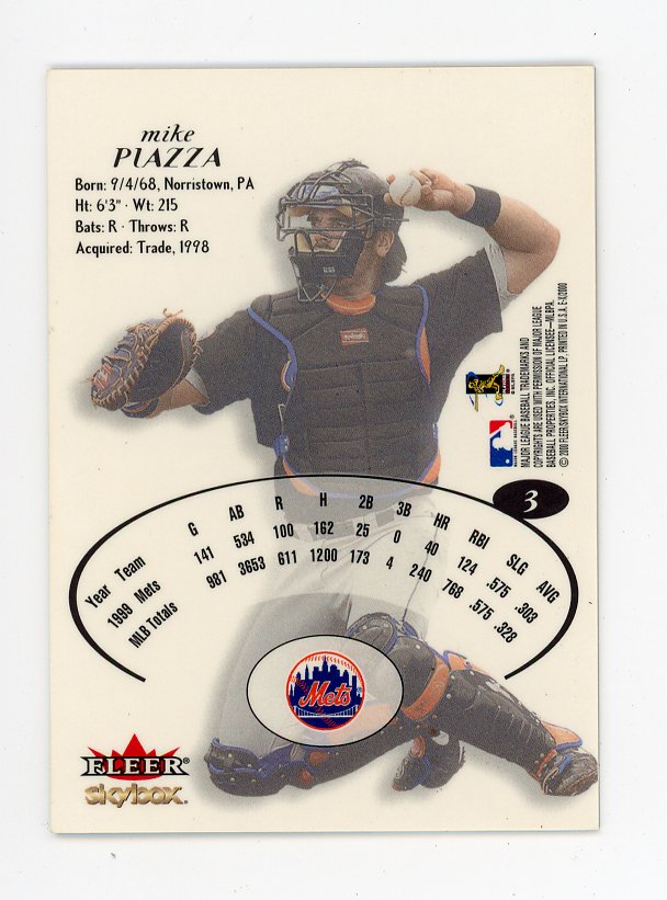 2000 Mike Piazza Refractor EX Fleer New York Mets # 3