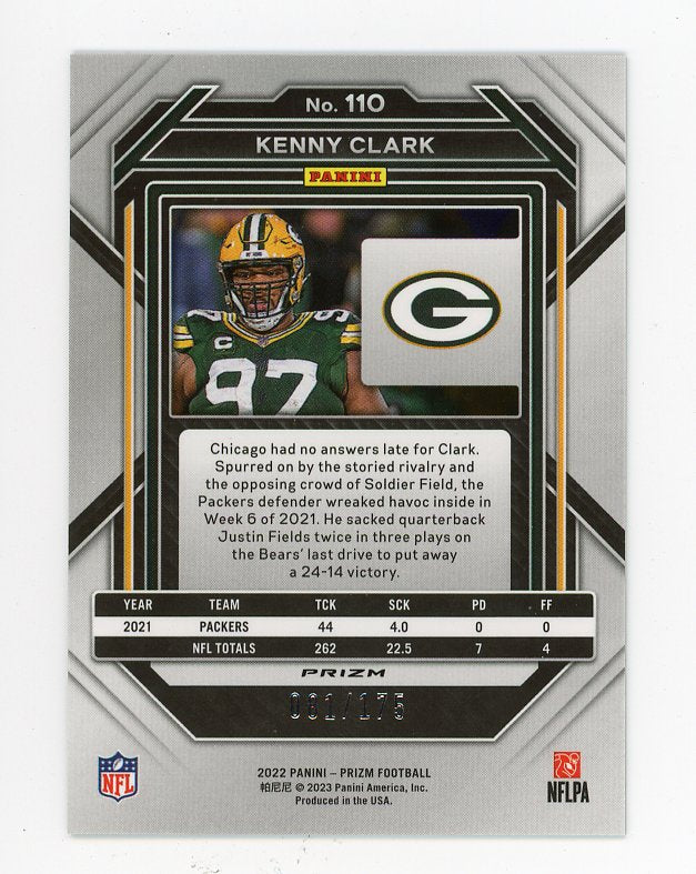 2022 Kenny Clark Hyper Prizm #D /175 Panini Green Bay Packers # 110