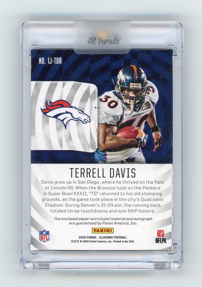 2020 Terrell Davis Immortalized #D /10 Hit Parade Denver Broncos # IJ-TDA