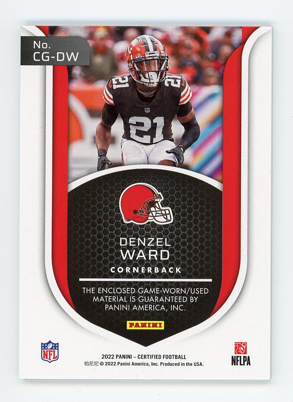 2022 Denzel Ward Certified Gamers #D /25 Panini Cleveland Browns # CG-DW
