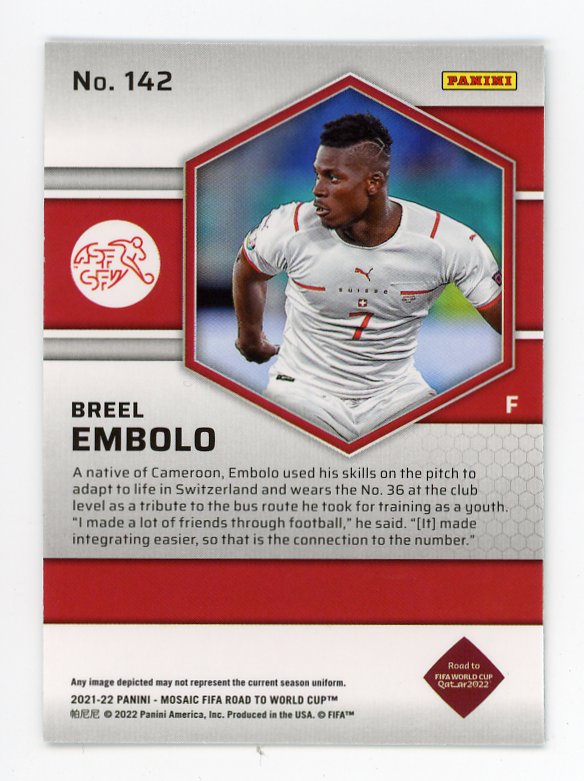 2021-2022 Breel Embolo Road To Fifa Cup Mosaic Switzerland # 142