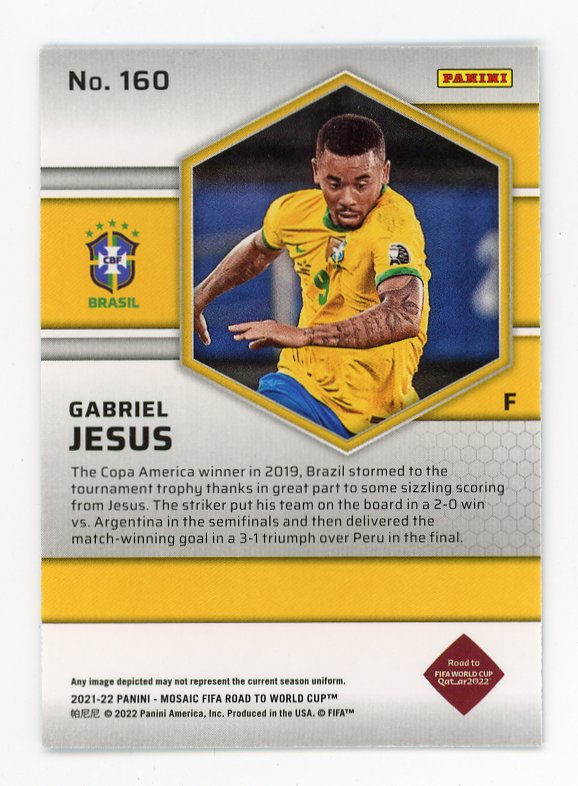 2021-2022 Gabriel Jesus Road To Fifa Cup Mosaic Brazil # 160