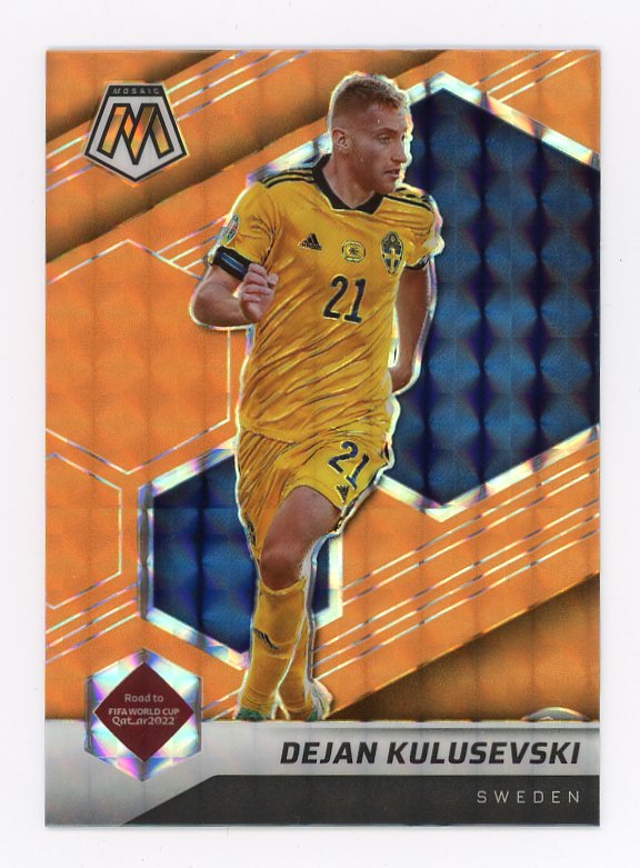 2021-2022 Dejan Kulusevski Road To Fifa Cup Orange Prizm Mosaic Sweden # 89